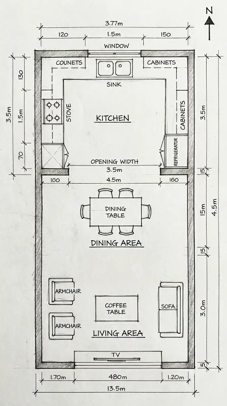 6 open floor plan living room and kitchen combo